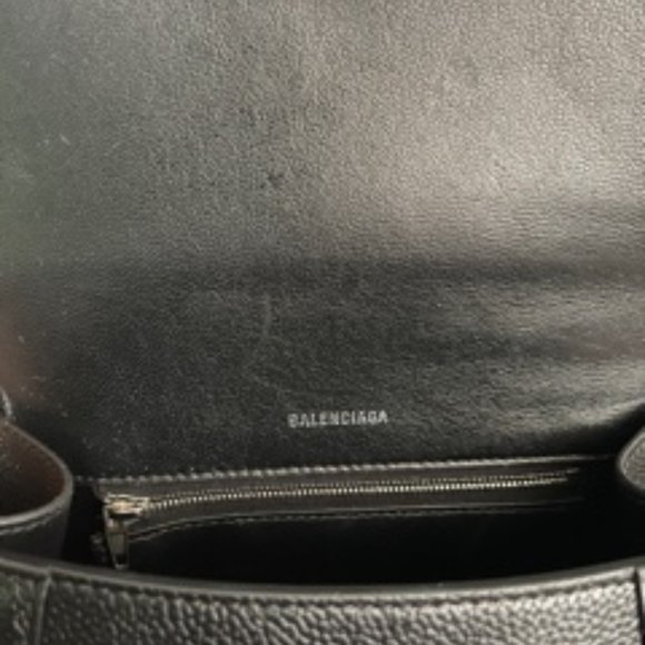BALENCIAGA HOURGLASS SMALL BAG BLACK GRAIN LEATHER - Picture 7 of 9